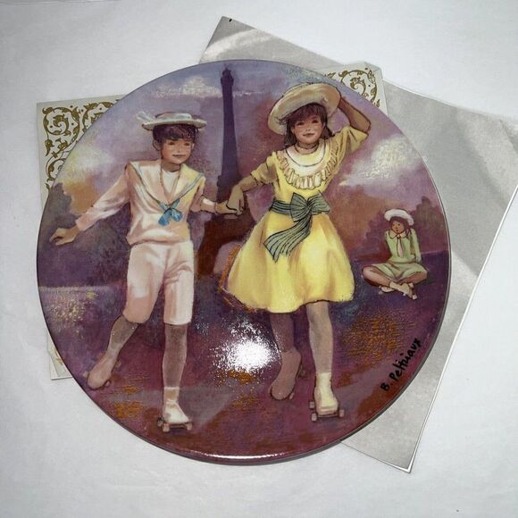 1985 Patinage Au Trocadero Bernard Peltriaux Collector Plate Limoge France AN195 - Picture 1 of 7